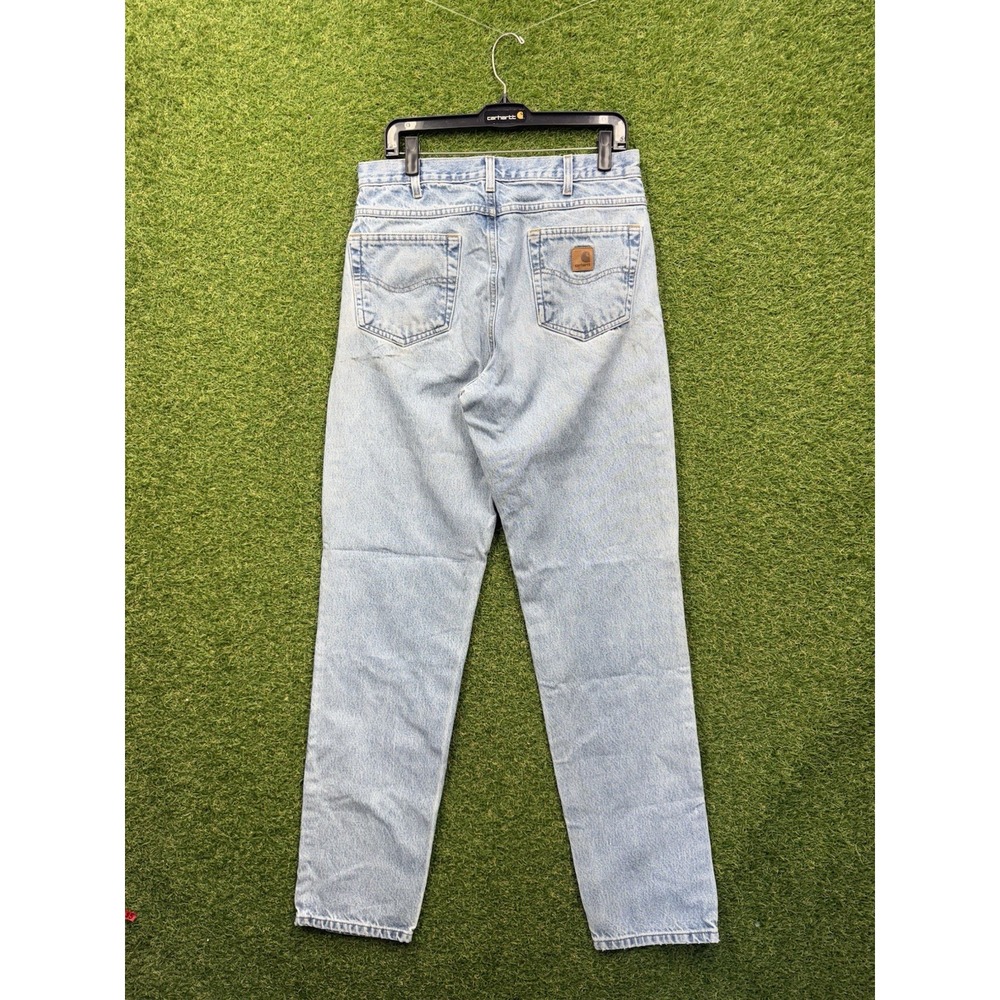 Carhartt Jeans Mens 33x36 Original Fit Dungaree Workwear Light Wash B13-DST